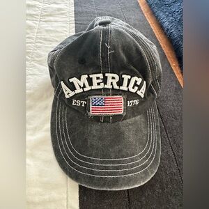 Black America Cap with Flag Patch